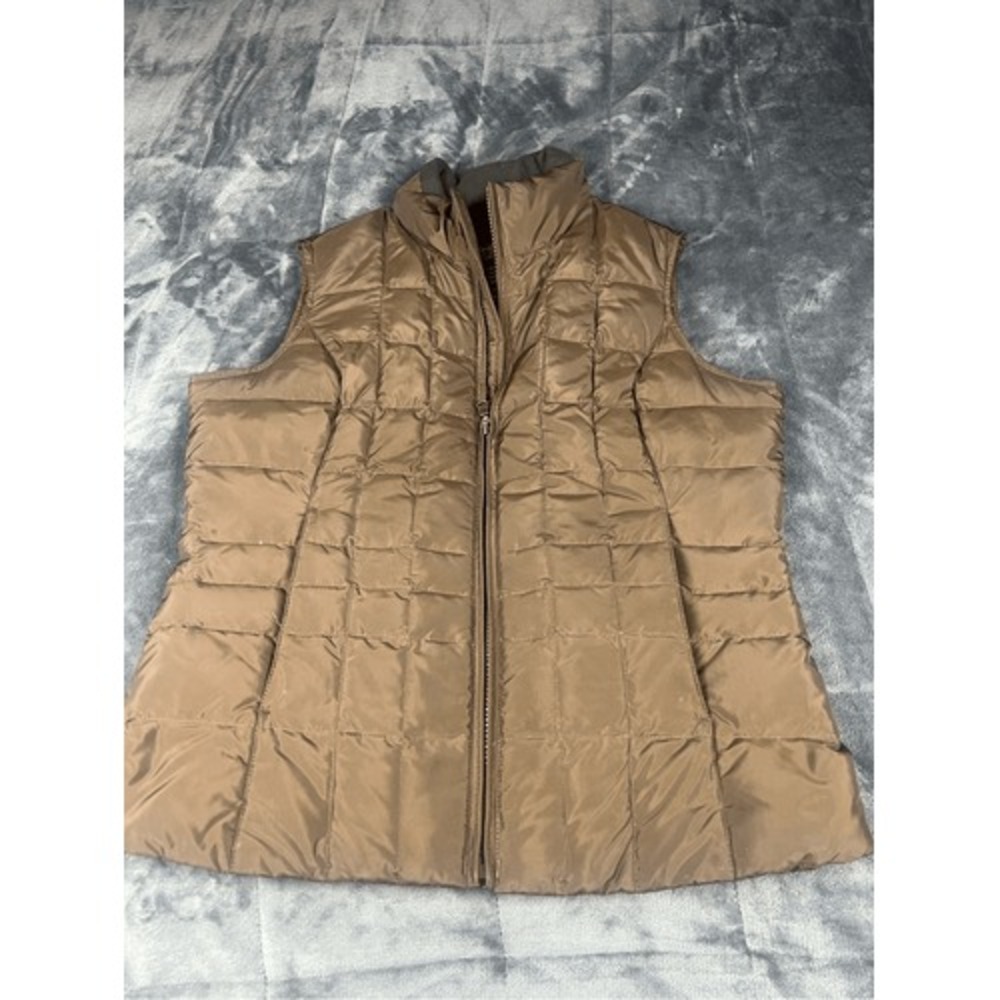 Eddie Bauer  premium goose down‎ brown Vest size S hiking jogging
